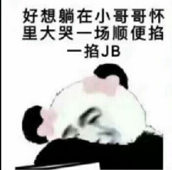 好想躺在小哥哥怀里大哭一场，顺便掐掐JB